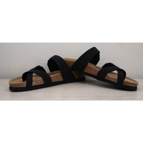 Cushionaire 779601 Women's Sz 9.5M Black Luna Cork Footbed Sandals - Picture 14 of 15